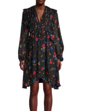 The kooples silk floral babydoll dress S